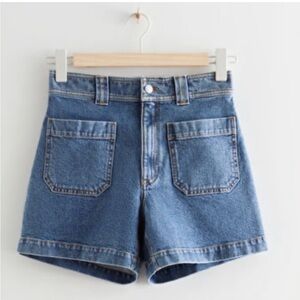 Front Pocket Denim Blue Women's Shorts